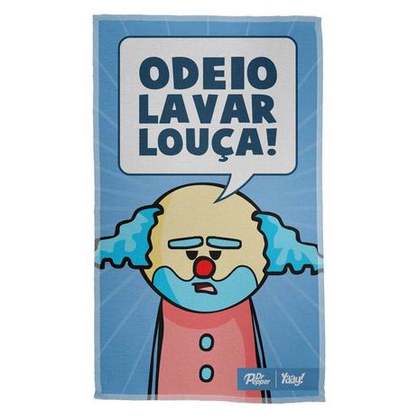 Pano Multiuso em Microfibra DrPepper Paiaço Odeio Lavar Louça - Yaay Menor preço em Pano Multiuso em Microfibra DrPepper Paiaço Odeio Lavar Louça - Yaay