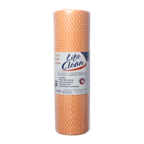 Pano Multiuso Laranja Rolo com 30cm x25m Life Clean Menor preço em Pano Multiuso Laranja Rolo com 30cm x25m Life Clean