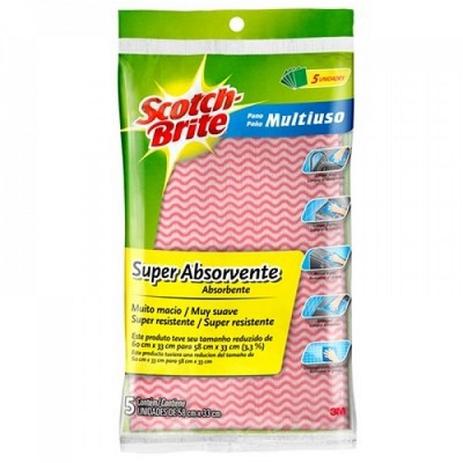 Pano multiuso rosa com 5 unidades scotch brite - 3m Menor preço em Pano multiuso rosa com 5 unidades scotch brite - 3m