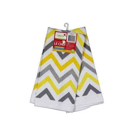 Pano para Copa Zig Zag Amarelo E Cinza 63,5x38cm com 2 Peças - Colorful Menor preço em Pano para Copa Zig Zag Amarelo E Cinza 63,5x38cm com 2 Peças - Colorful