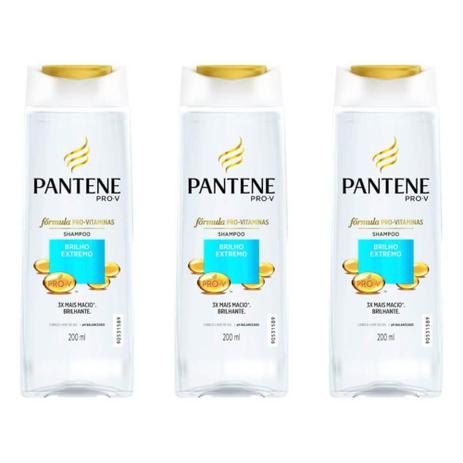 Pantene Brilho Extremo Shampoo 200ml (Kit C/03) Menor preço em Pantene Brilho Extremo Shampoo 200ml (Kit C/03)