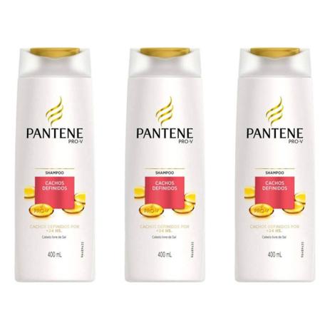 Pantene Cachos Hidratados Shampoo 400ml (Kit C/03) Menor preço em Pantene Cachos Hidratados Shampoo 400ml (Kit C/03)