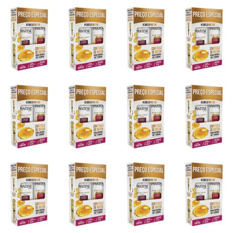 Pantene Controle De Queda Shampoo 400ml + Condicionador 175ml (Kit C/12) Menor preço em Pantene Controle De Queda Shampoo 400ml + Condicionador 175ml (Kit C/12)