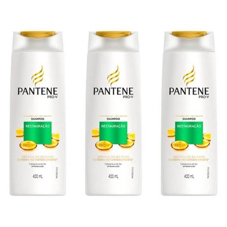 Pantene Restauração Profunda Shampoo 400ml (Kit C/03) Menor preço em Pantene Restauração Profunda Shampoo 400ml (Kit C/03)