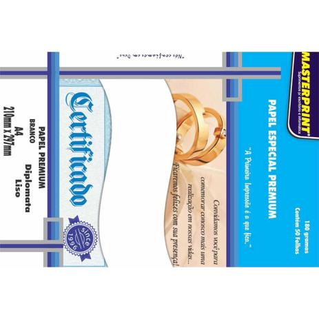 Papel A4 Diplomata Branco Premium 180G. - Masterprint Menor preço em Papel A4 Diplomata Branco Premium 180G. - Masterprint