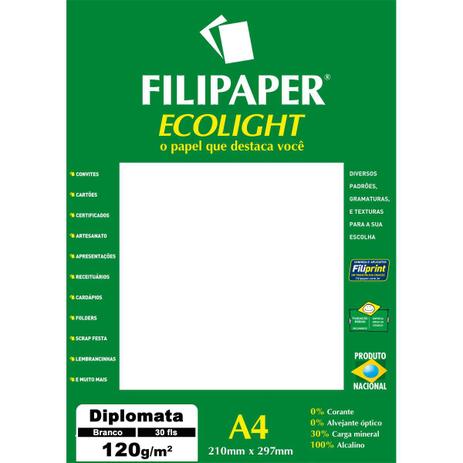 Papel A4 Diplomata Ecolight Branco 120G. - Filiperson Menor preço em Papel A4 Diplomata Ecolight Branco 120G. - Filiperson
