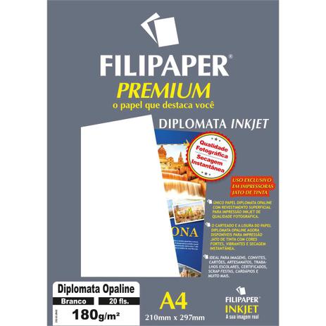 Papel A4 Diplomata Premium Branco 180G. - Filiperson Menor preço em Papel A4 Diplomata Premium Branco 180G. - Filiperson
