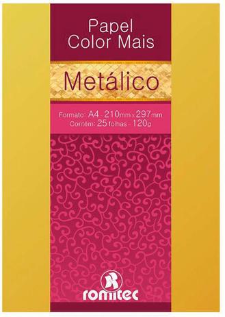 Papel A4 Metalico Color Mais Ouro 120G ROMITEC/PLASTPARK Menor preço em Papel A4 Metalico Color Mais Ouro 120G ROMITEC/PLASTPARK