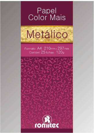Papel A4 Metalico Color Mais Prata 180G Romitec Menor preço em Papel A4 Metalico Color Mais Prata 180G Romitec