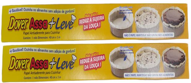 Papel Antiaderente Dover Roll Assa+Leve 3m x 40cm kit Com 02 Menor preço em Papel Antiaderente Dover Roll Assa+Leve 3m x 40cm kit Com 02