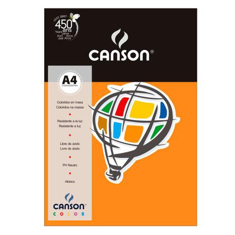 Papel Canson Color A4 180GR 10 Folhas Laranja Menor preço em Papel Canson Color A4 180GR 10 Folhas Laranja