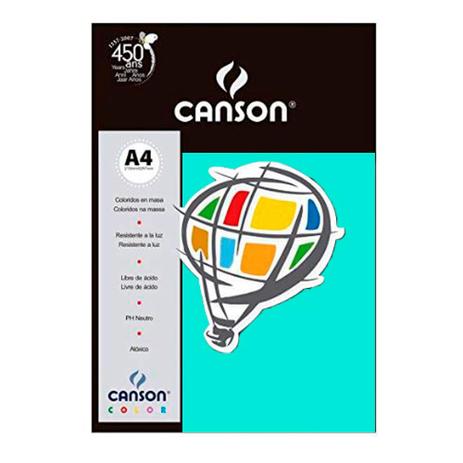 Papel Canson Color Plus 180g Azul Turq. A4 c/ 10 Folhas Menor preço em Papel Canson Color Plus 180g Azul Turq. A4 c/ 10 Folhas