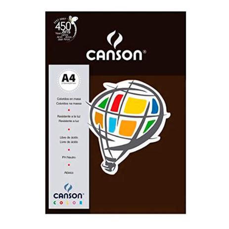 Papel Canson Color Plus 180g Marrom Choc. A4 com 10 Folhas Menor preço em Papel Canson Color Plus 180g Marrom Choc. A4 com 10 Folhas