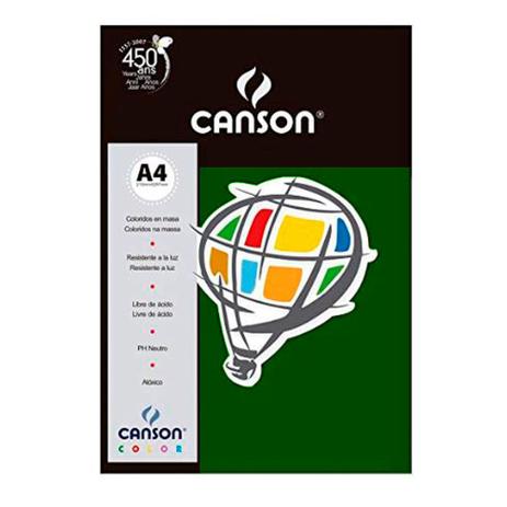 Papel Canson Color Plus 180g Verde Amaz. A4 com 10 Folhas Menor preço em Papel Canson Color Plus 180g Verde Amaz. A4 com 10 Folhas