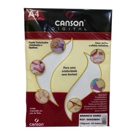 Papel - color plus - a4 - 120gr - 30 folhas - metalico branco ouro - canson 66668804 Menor preço em Papel - color plus - a4 - 120gr - 30 folhas - metalico branco ouro - canson 66668804