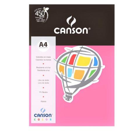Papel Colorido Canson A4 180g/m² 10 Folhas Rosa Claro Menor preço em Papel Colorido Canson A4 180g/m² 10 Folhas Rosa Claro