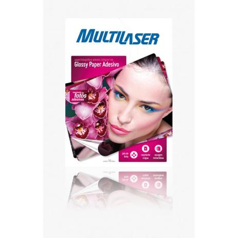Papel de Foto Adesivo Glossy A4 220g 10Fls PE001 - Multilaser Menor preço em Papel de Foto Adesivo Glossy A4 220g 10Fls PE001 - Multilaser