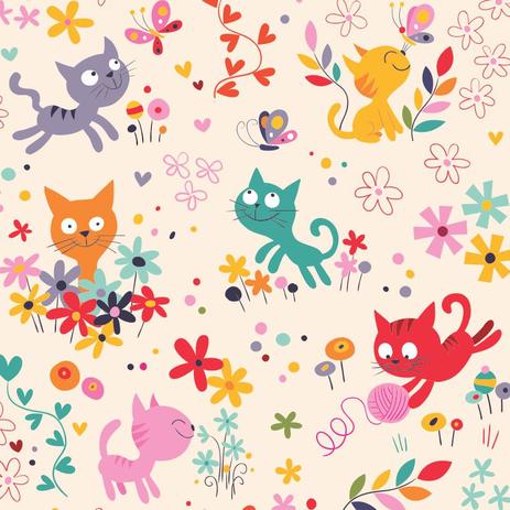 Menor preço em Papel de Parede Adesivo Animais Pet Shop Gatos N4345 - Lar Adesivos