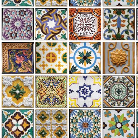 Papel de parede adesivo azulejos antigos portugueses ref: dpaz32 - Decoraplus