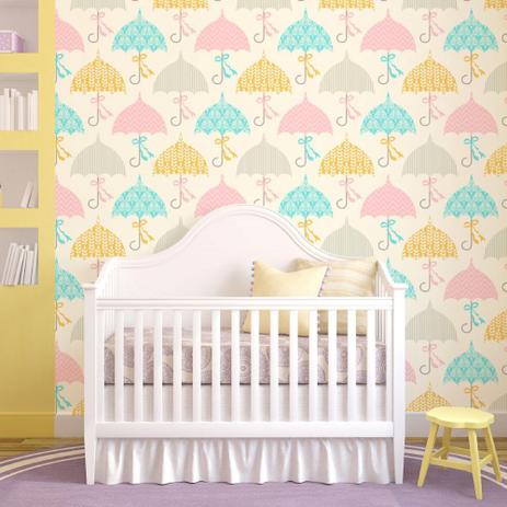 Papel de Parede Adesivo Baby Guarda Chuva 3,0 mt A x 48 cm L - Stickdecor Menor preço em Papel de Parede Adesivo Baby Guarda Chuva 3,0 mt A x 48 cm L - Stickdecor