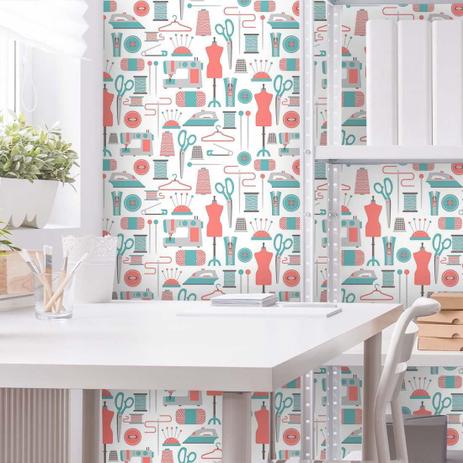 Papel de Parede Adesivo Rolo 0,58x3,00M atelie costura mulher feminino 141667033 - Papel na parede - 4724 Menor preço em Papel de Parede Adesivo Rolo 0,58x3,00M atelie costura mulher feminino 141667033 - Papel na parede - 4724