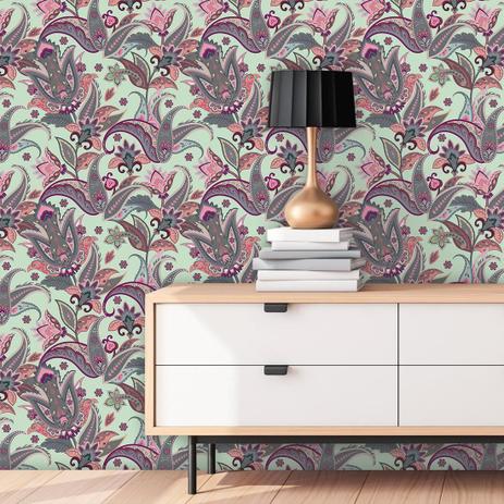 Papel de Parede Adesivo Rolo 0,58x3,00M floral indiano 406517053 - Papel na parede - 4724 é boa?