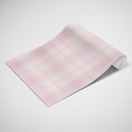 Papel de Parede Adesivo Xadrez Rosa - EUCOLO