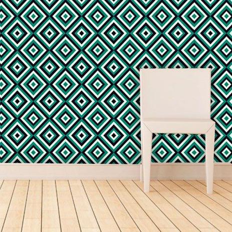 Papel de Parede Auto Adesivo Lavável Abstrato ab0022 Retrô Verde - Final decor Menor preço em Papel de Parede Auto Adesivo Lavável Abstrato ab0022 Retrô Verde - Final decor