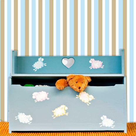 Papel de Parede Auto Adesivo Lavável Listrado 0038 Azul e Marrom Claro - Final decor Menor preço em Papel de Parede Auto Adesivo Lavável Listrado 0038 Azul e Marrom Claro - Final decor