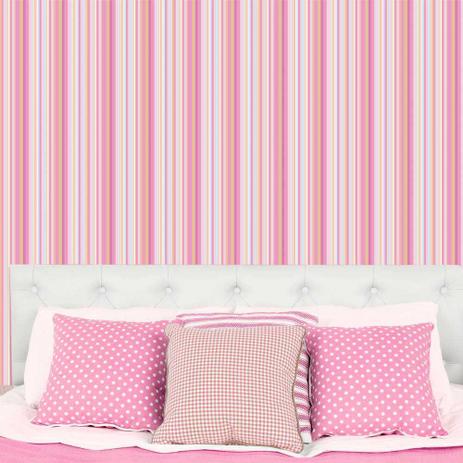 Menor preço em Papel de Parede Auto Adesivo Lavável  Listrado 0056 Rosa - Final decor