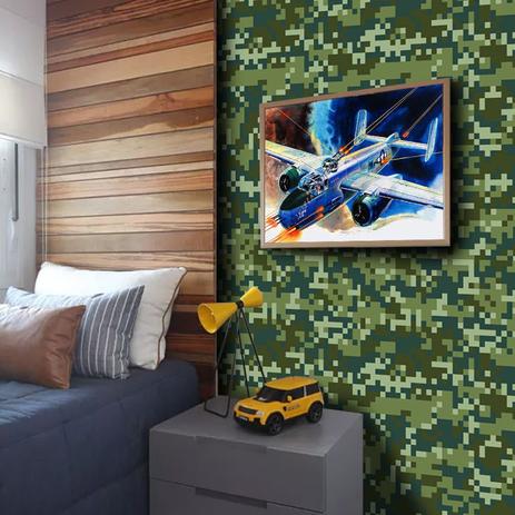 Menor preço em Papel de Parede Camuflado Pixel - Várias Cores - Tacolado.