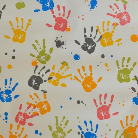 Papel de Parede de PVC 0,53 x 10M - Desenho Mãos Coloridas, Fundo Areia - Ativa Menor preço em Papel de Parede de PVC 0,53 x 10M - Desenho Mãos Coloridas, Fundo Areia - Ativa
