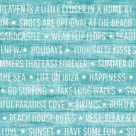 Menor preço em Papel de parede Estampa de palavas e letras sobre madeira com fundo azul - CABANA (148642) - Esta home