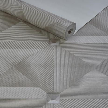 Menor preço em Papel de Parede Importado Vinílico Geométrico 3D Marrom - Marca própria
