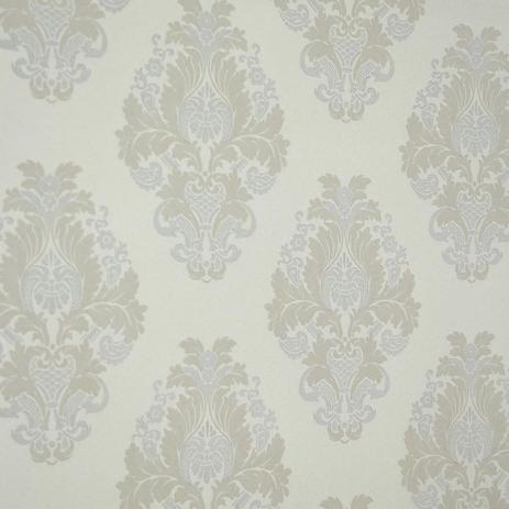 Papel de parede importado vinílico lavável 53cm x 10m branco off white com arabesco prata - Marca Própria Menor preço em Papel de parede importado vinílico lavável 53cm x 10m branco off white com arabesco prata - Marca Própria