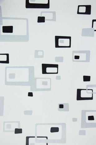 Papel de parede importado vinílico lavável 53cm x 10m com quadrados branco, preto e prata - Maya wallpaper é boa?
