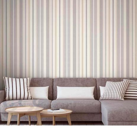 Papel de parede listrado cinza 3507 52cm x 10m vinílico Revex Menor preço em Papel de parede listrado cinza 3507 52cm x 10m vinílico Revex