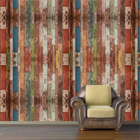 Papel De Parede Madeira Rustica Em Filetes 300 x 59cm - X4Adesivos Menor preço em Papel De Parede Madeira Rustica Em Filetes 300 x 59cm - X4Adesivos