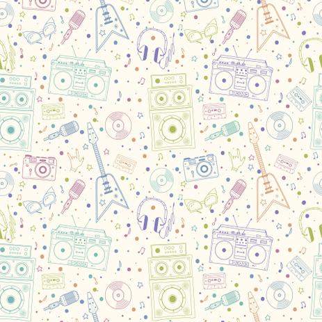 Papel De Parede Musica Vintage Adesivo 270x057m Quartinhos