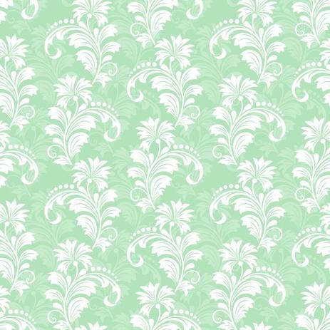 Papel De Parede Sala E Quarto Floral Branco Fundo Verde Rolo Auto