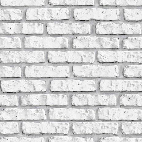Papel de Parede Tijolinho Branco 3D 2,70 x 0,57m - Quartinhos Menor preço em Papel de Parede Tijolinho Branco 3D 2,70 x 0,57m - Quartinhos