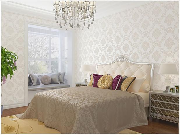 Menor preço em Papel De Parede Vinílico Importado 10mX53cm Arabesco Branco Quarto Sala Escritório Resistente - Casa Milagrosa