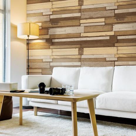 Papel de parede vinílico textura madeira de demolição 3d - Maya Wallpaper Menor preço em Papel de parede vinílico textura madeira de demolição 3d - Maya Wallpaper