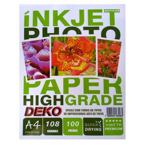 Papel Fotográfico - 108g - A4 - 210x297 - 100fls - Deko - Única é boa?