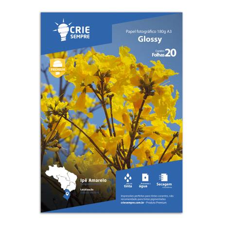 Papel Fotográfico A3 Glossy Brilhante 180g Crie Sempre 20 Folhas Menor preço em Papel Fotográfico A3 Glossy Brilhante 180g Crie Sempre 20 Folhas