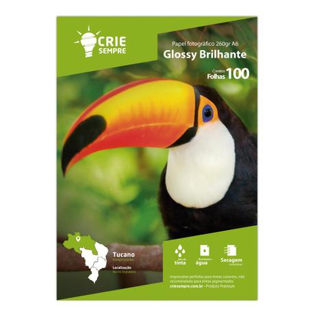 Papel Fotográfico A6 Glossy 260g Crie Sempre 10x15cm 100 Folhas é boa?
