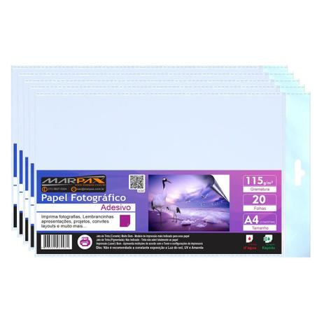 Papel Fotográfico Adesivo 115g A4 210x297mm Marpax 1000 Fls Menor preço em Papel Fotográfico Adesivo 115g A4 210x297mm Marpax 1000 Fls