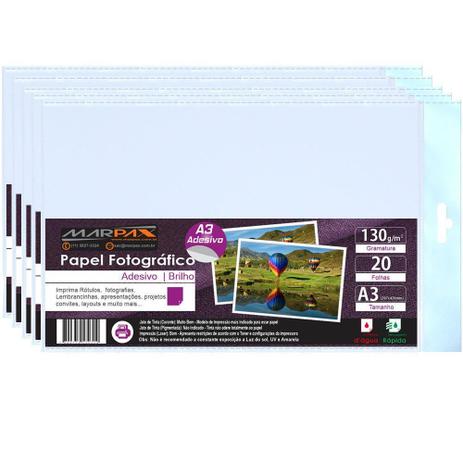 Papel Fotográfico Adesivo 130g A3 297x420mm Marpax 100 Fls Menor preço em Papel Fotográfico Adesivo 130g A3 297x420mm Marpax 100 Fls