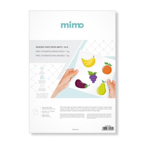 Papel Fotográfico Adesivo Fosco Mimo - 115 gr - A4 - 20 unds Menor preço em Papel Fotográfico Adesivo Fosco Mimo - 115 gr - A4 - 20 unds