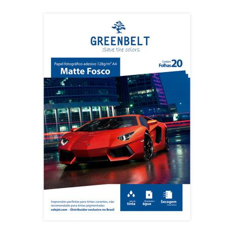 Papel Fotográfico Adesivo Matte Fosco 128g Greenbelt 20 Folhas Menor preço em Papel Fotográfico Adesivo Matte Fosco 128g Greenbelt 20 Folhas